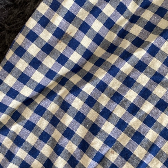 Daniel Crémieux navy pale yellow plaid checkered short-sleeve button down shirt - Picture 13 of 17